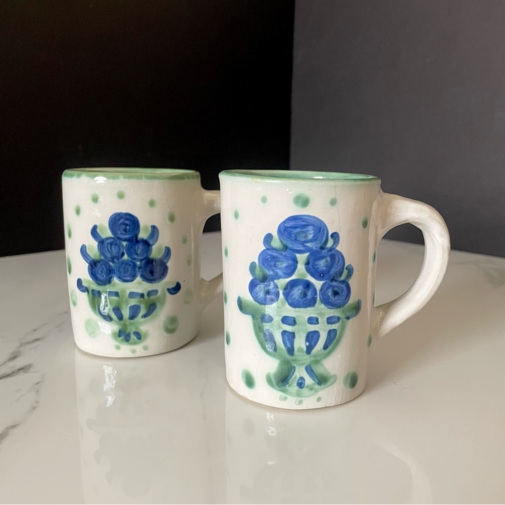 SET of 2 Blueberry Bouquet Straight Mugs by M.A. Hadley
